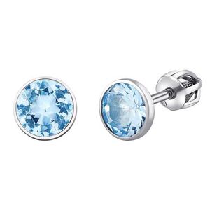Silvego Modré strieborné náušnice kôstky Jenis s Brilliance Zirconia 6 mm SILVEGOB70606SBDLB