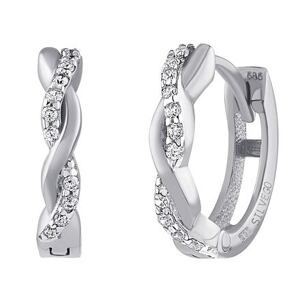 Silvego Zlaté náušnice kruhy Kyra z bieleho zlata s Brilliance Zirconia 13mm QR541EGW