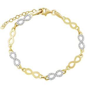 Silvego Zlatý náramok zo žltého zlata Tina zdobený infinity a Brilliance Zirconia QR170GY