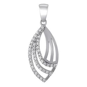 Silvego Zlatý prívesok VIOLETTA z bieleho zlata s Brilliance Zirconia QRGP028W