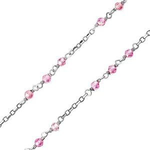 Silvego Strieborný náhrdelník Marina 42 + 5cm - ružový ZT1204157NP