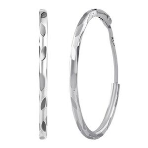 Silvego Strieborné náušnice kruhy Janis s diamantovým výbrusom 20 mm ZTJE63252-20