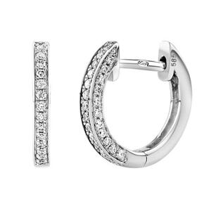 Silvego Diamantové náušnice (0,20 ct) kruhy Tamica v bielom zlate - ⌀ 10 mm DNN4050EGWD