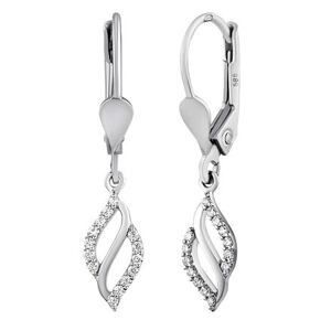 Silvego Diamantové visiace náušnice Paola v bielom zlate s diamantmi - 0,13ct DNN1526EGWD