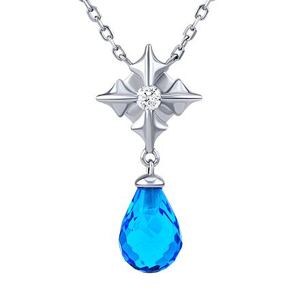 Silvego Strieborný náhrdelník Julie so svetlo modrými a čírymi Brilliance Zirconia - 42+5 cm MW15616NB