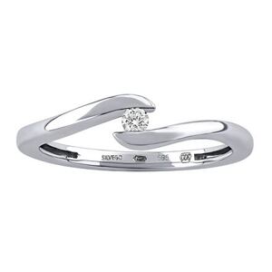 Silvego Zlatý zásnubný prsteň Zoey z bieleho zlata s diamantom 0,05 ct DNN5810005RGW