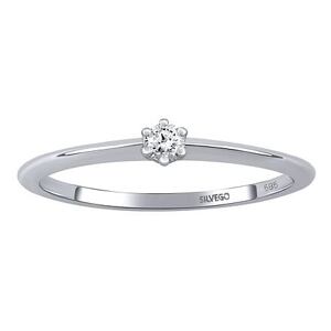 Silvego Zlatý zásnubný prsteň Beanie z bieleho zlata s diamantom - 0,05 ct DNN2608006RGW