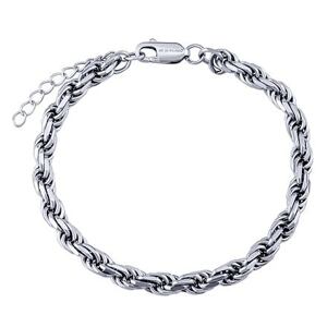 Silvego Strieborný náramok dámsky prepletaný Rope - 4,5 mm MW0488BW