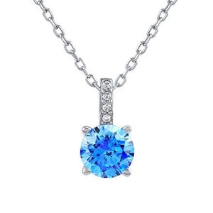 Silvego Strieborný náhrdelník so svetlo modrými Swarovski® Zirconia 7 mm LPS1274NSWLB
