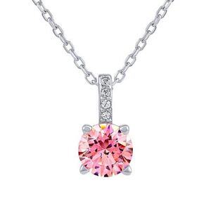 Silvego Strieborný náhrdelník so svetlo ružovými Swarovski® Zirconia 7 mm LPS1274NSWLR