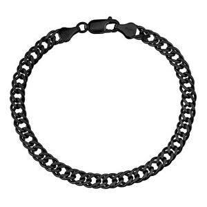 Silvego Strieborný náramok Double Rombo 6 mm - čierny, ruthenium TTT5RBMB6B