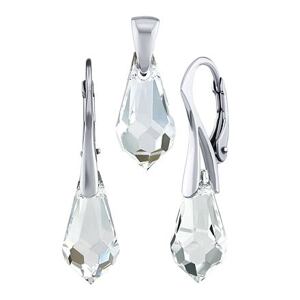 Silvego Strieborná súprava šperkov Jessie v tvare kvapky Swarovski® Crystals čírej LSW6000S15W