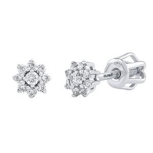 Silvego Diamantové náušnice (0,05 ct + 0,11 ct) z bieleho zlata Viola KEG1487EGWD