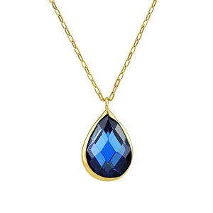 Silvego Zlatý náhrdelník Josette s modrým Brilliance Zirconia PRG0001NGYB