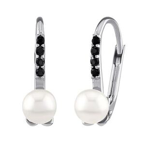 Silvego Zlaté náušnice April s pravou bielou perlou a Brilliance Zirconia PRG0220EGWWP