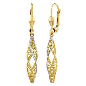 Silvego Zlaté visiace náušnice Goldie brúsené PRG0062EGYW