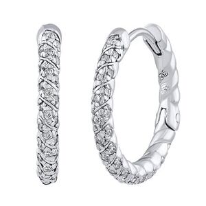 Silvego Strieborné náušnice kruhy Gianna s čírymi Brilliance Zirconia - 18 mm ZT1014EW