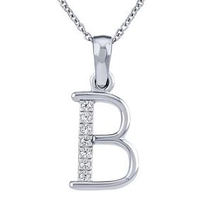 Silvego Strieborný náhrdelník s príveskom písmena B s Brilliance Zirconia ZT191003NB