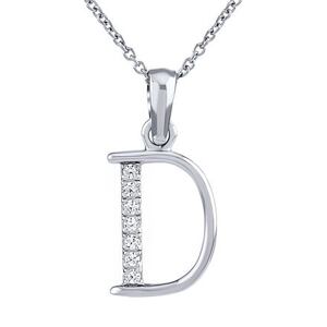 Silvego Strieborný náhrdelník s príveskom písmena D s Brilliance Zirconia ZT191003ND