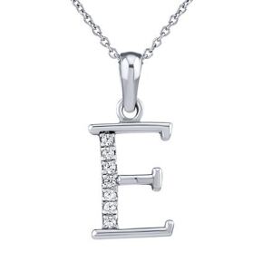 Silvego Strieborný náhrdelník s príveskom písmena E s Brilliance Zirconia ZT191003NE