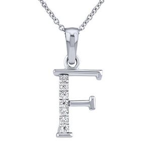 Silvego Strieborný náhrdelník s príveskom písmena F s Brilliance Zirconia ZT191003NF