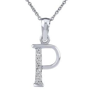 Silvego Strieborný náhrdelník s príveskom písmena P s Brilliance Zirconia ZT191003NP