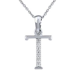 Silvego Strieborný náhrdelník s príveskom písmena T s Brilliance Zirconia ZT191003NT