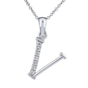Silvego Strieborný náhrdelník s príveskom písmena V s Brilliance Zirconia ZT191003NV
