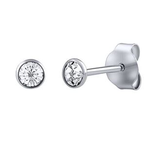 Silvego Strieborné náušnice kôstky Malia s čírymi Swarovski Zirconia 3 mm ZT825043EWSW
