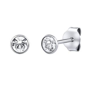 Silvego Strieborné náušnice kôstky Malia s čírymi Swarovski Zirconia 4 mm ZT825044EWSW