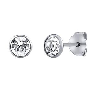 Silvego Strieborné náušnice kôstky Malia s čírymi Swarovski Zirconia 5 mm ZT825045EWSW