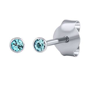Silvego Strieborné náušnice kôstky Malia s modrými Swarovski Zirconia 2 mm ZT825042EBSW