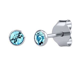Silvego Strieborné náušnice kôstky Malia s modrými Swarovski Zirconia 3 mm ZT825043EBSW