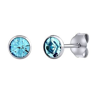 Silvego Strieborné náušnice kôstky Malia s modrými Swarovski Zirconia 5 mm ZT825045EBSW