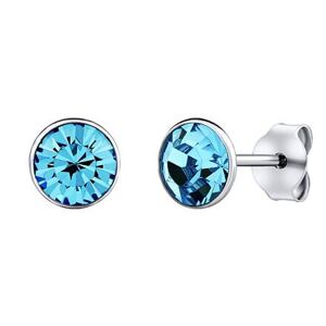Silvego Strieborné náušnice kôstky Malia s modrými Swarovski Zirconia 6 mm ZT825046EBSW