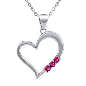 Silvego Strieborný náhrdelník SRDCE s príveskom srdiečka s červenými Swarovski Zirconia SILVEGO11580NR