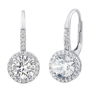 Silvego Strieborné visiace náušnice so Swarovski® Zirconia MW02278SW