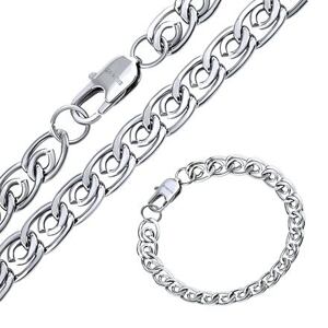 Silvego Oceľová súprava náramku a náhrdelníka Paper Clip 8mm KMM200025