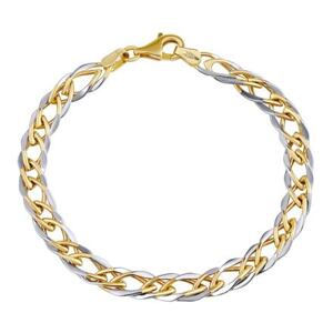 Silvego Náramok DOUBLE ROMBO z bieleho a žltého 14kt zlata 6 mm TTG1622BGYW-17 cm