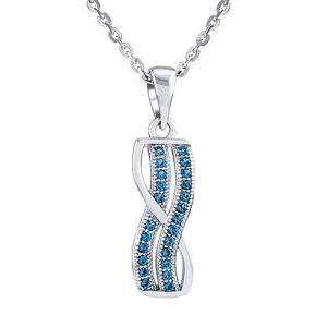 Silvego Strieborný náhrdelník AMABEL s modrými Brilliance Zirconia JJJ0461NLB