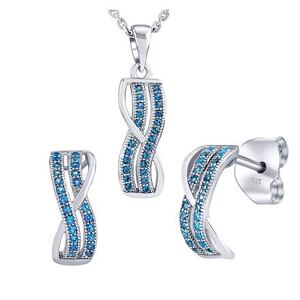 Silvego Strieborná súprava  AMABEL s modrými Brilliance Zirconia JJJ0461SLB