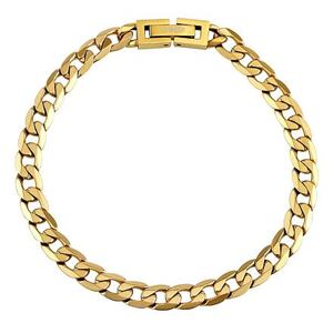 Silvego Pánsky náramok CURB PANCR z chirurgickej ocele 6 mm pozlátený 14k zlatom KMM249699BGP
