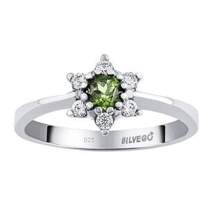 Silvego Strieborný prsteň Leana s prírodným vltavínom a Brilliance Zirconia JSW3007SVL