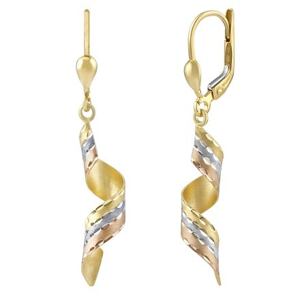 Silvego Zlaté náušnice TWIST špirálové 4 cm - žlté zlato FNN3128E