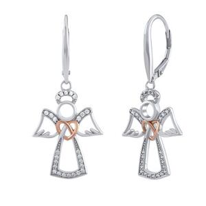 Silvego Strieborné náušnice anjel Cassiel s Brilliance Zirconia JJJ0973E