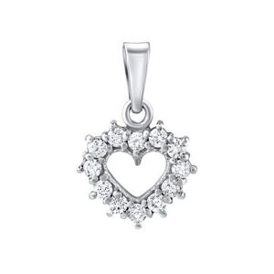 Silvego Strieborný prívesok SRDCE so Swarovski® Zirconia SILVEGOB11698s