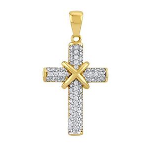 Silvego Zlatý prívesok krížik Jeremiel s Brilliance Zirconia QR042PGY