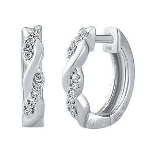 Silvego Diamantové náušnice kruhy Kyra z bieleho zlata s diamantmi 0,07 ct ⌀13 mm DNN3925EGWD
