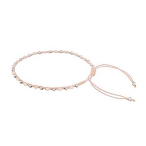 Silvego Textilný náramok Charleen oranžový so striebornými korálkami a prírodným peach Moon stone ONE1098BPMS