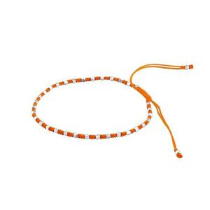Silvego Textilný náramok Cierra handmade oranžový so striebornými korálkami ONE1073BOR